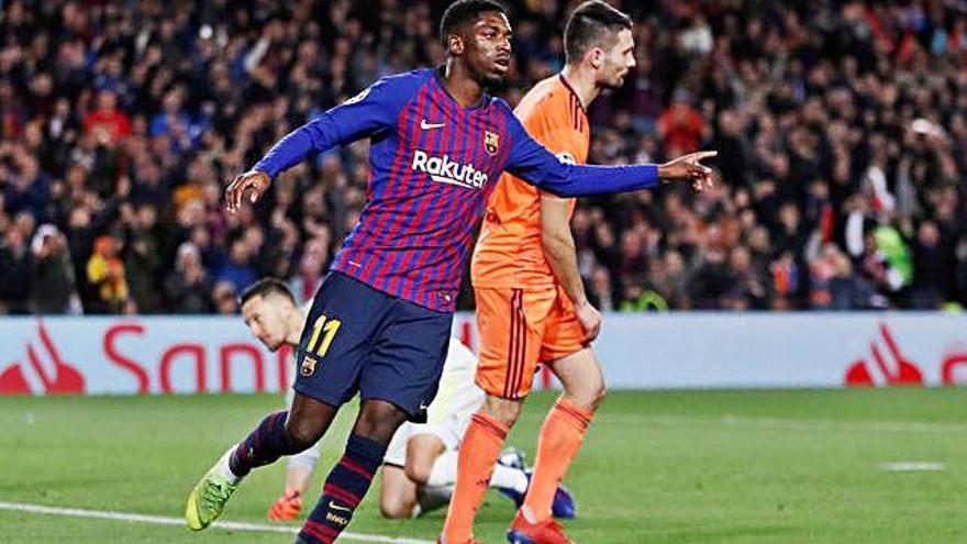 Dembélé va anotar el cinquè gol del Barça i es va lesionar