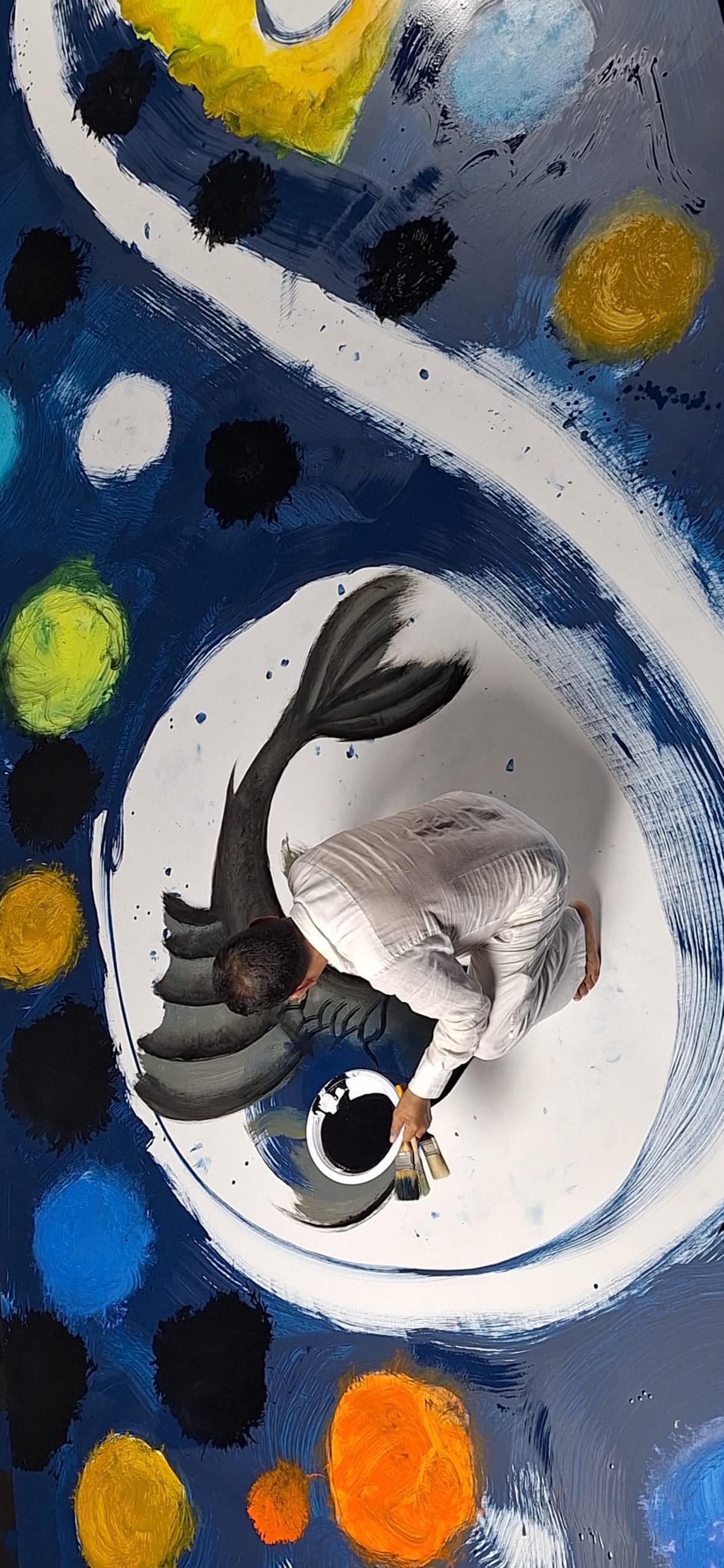 Carlos Jacanamijoy pintando en directo