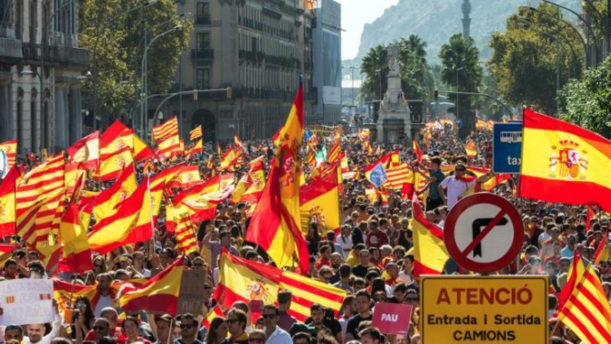 Demonstration am Sonntag in Barcelona.