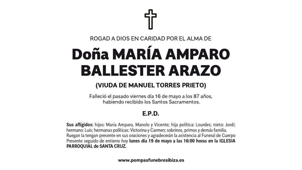 Esquela María Amparo Ballester Arazo