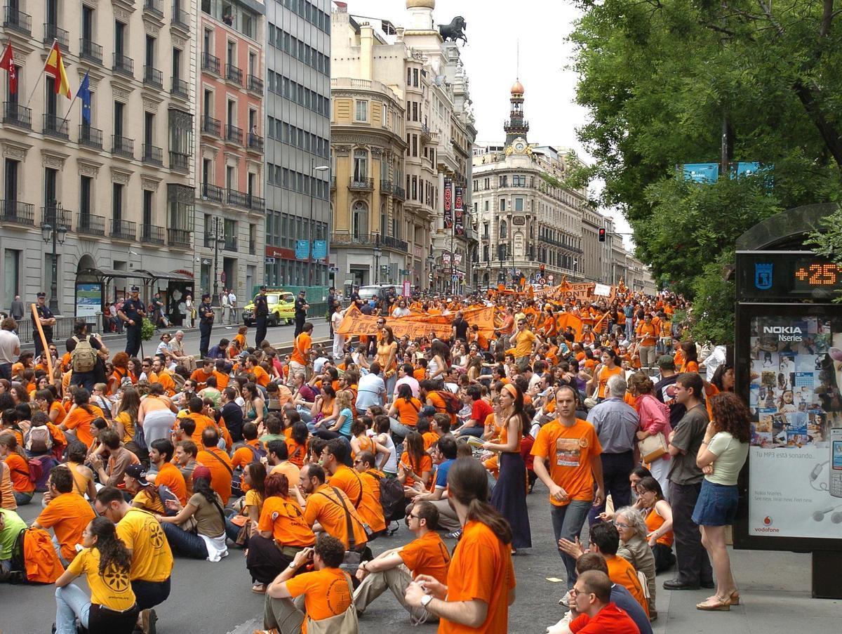 Manifestación de jóvenes investigadores de toda España en Madrid contra la precariedad.