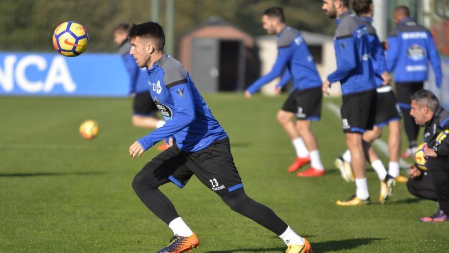 Gerard Valentín, en el entrenamiento de este jueves.