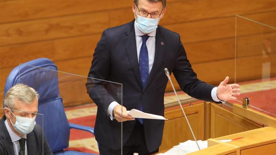 Alberto Núñez Feijoo, en el Parlamento gallego.