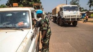 Un convoy humanitario en Bangui, República Centroafricana.