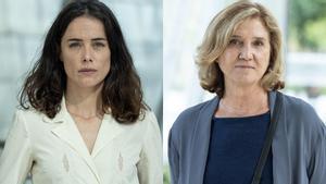 Patricia López Arnaiz y Ana Wagener, en dos imágenes de la serie de Netflix ’Intimidad’.