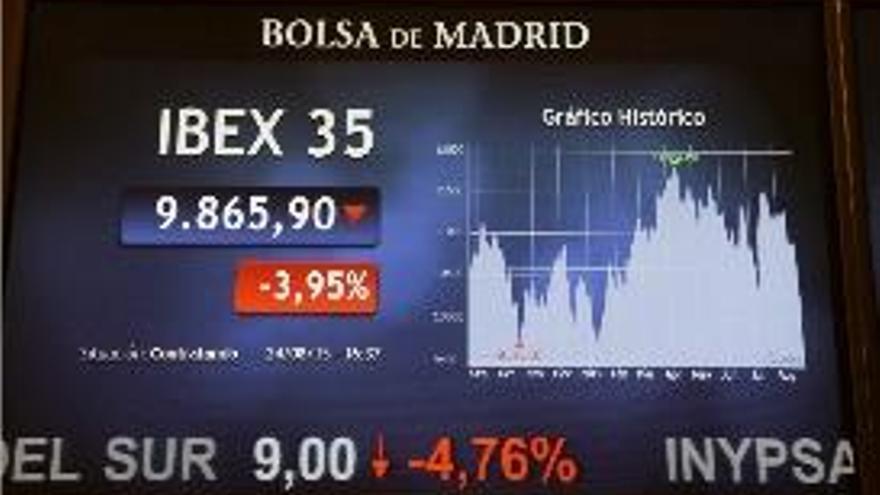 La borsa espanyola va caure un 5,01% i es va situar als 9.756,60 punts