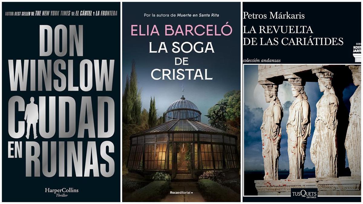 Algunas de las portadas de las novelas negras recomendadas para Sant Jordi