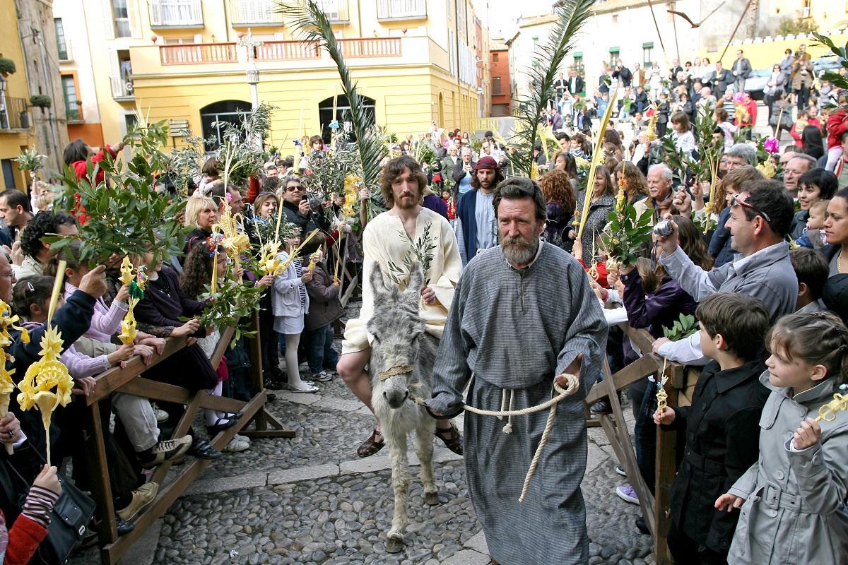 Recreació a Castelló de l'entrada de Jesús a Jerusalem, quinze anys enrere.