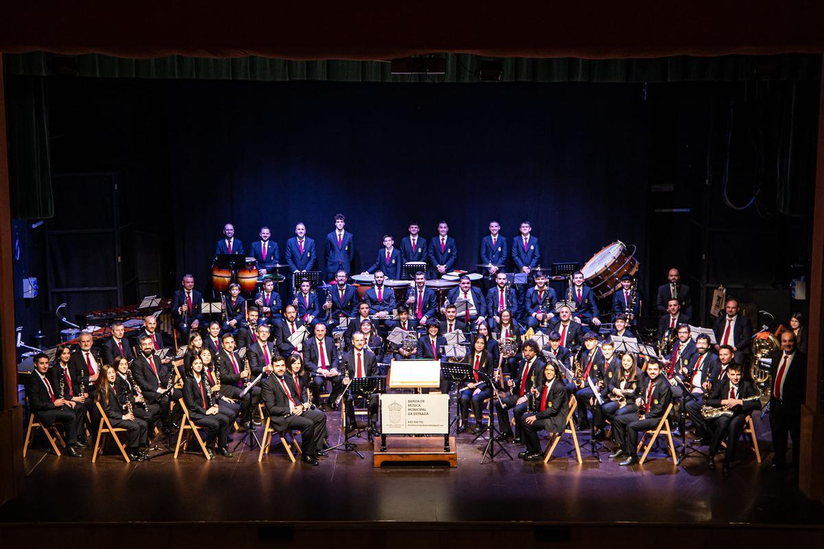 La Banda de Música de A Estrada durante una exhibición / CEDIDA