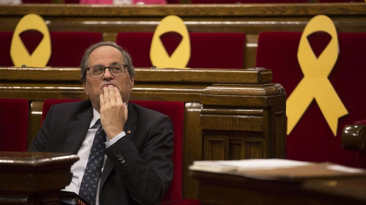 El presidente de la Generalitat, Quin Torra, el día en que fue a declarar en el TSJC.