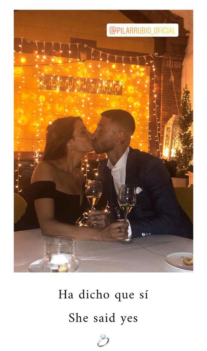 Pilar Rubio acepta la proposición de matrimonio de Sergio Ramos
