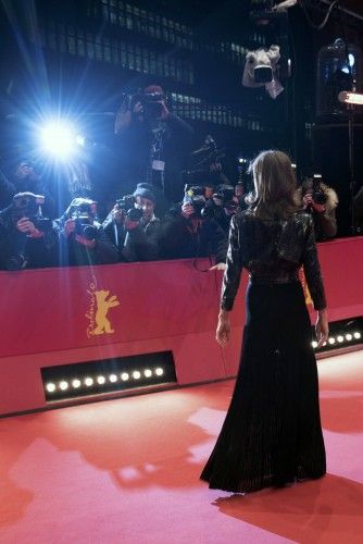 French actress Huppert arrives for the screening of the movie L'Avenir (Things to come) at the 66th Berlinale International Film Festival in Berlin