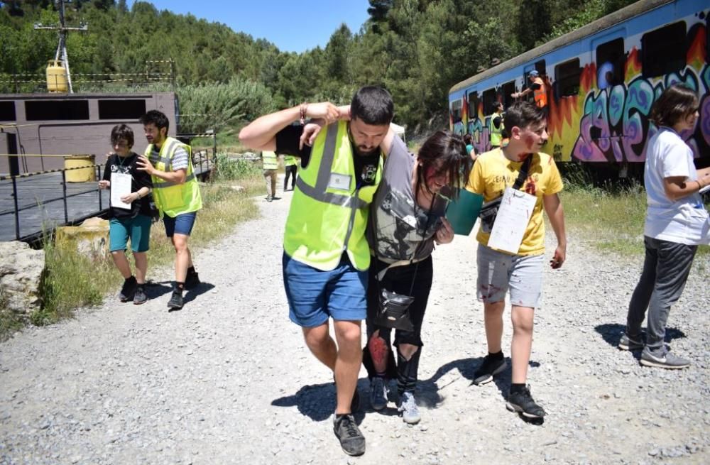 UManresa simula el xoc entre un tren i un cotxe pe