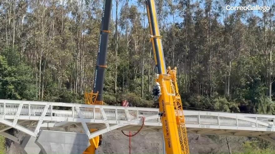 Instaladas las dos nuevas pasarelas de la senda Milladoiro-Santiago