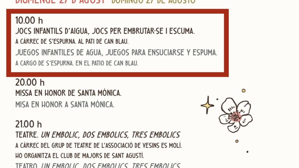 Fiestas canceladas en Sant Agustí