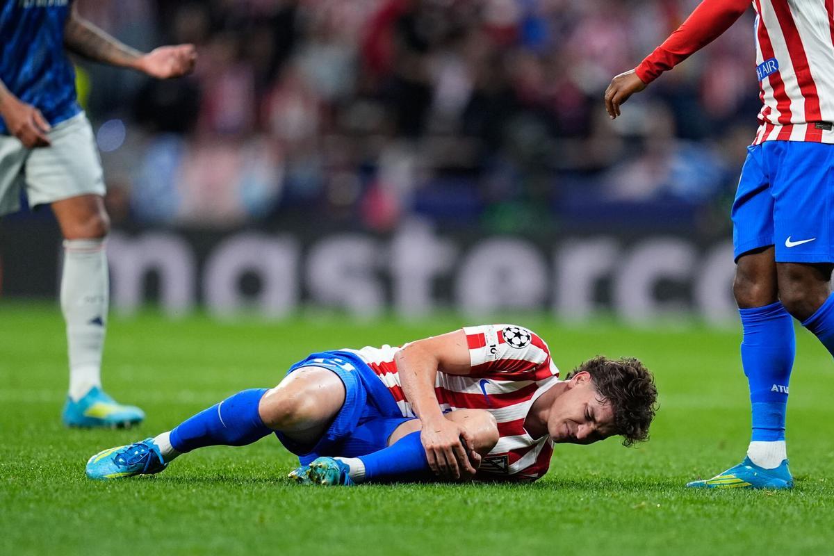 Julián Álvarez, tras su lesión de hace seis días.
