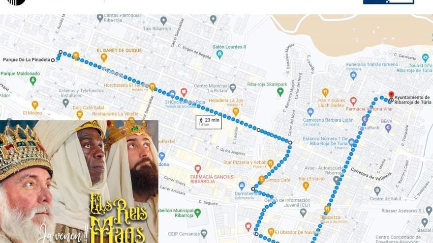Estas son las calles de Riba-roja cortadas por la Cabalgata de Reyes