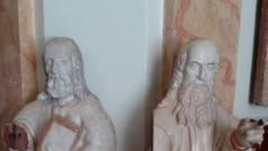 Concluye la restauración de las tallas de San Pedro y San Pablo de Moixent
