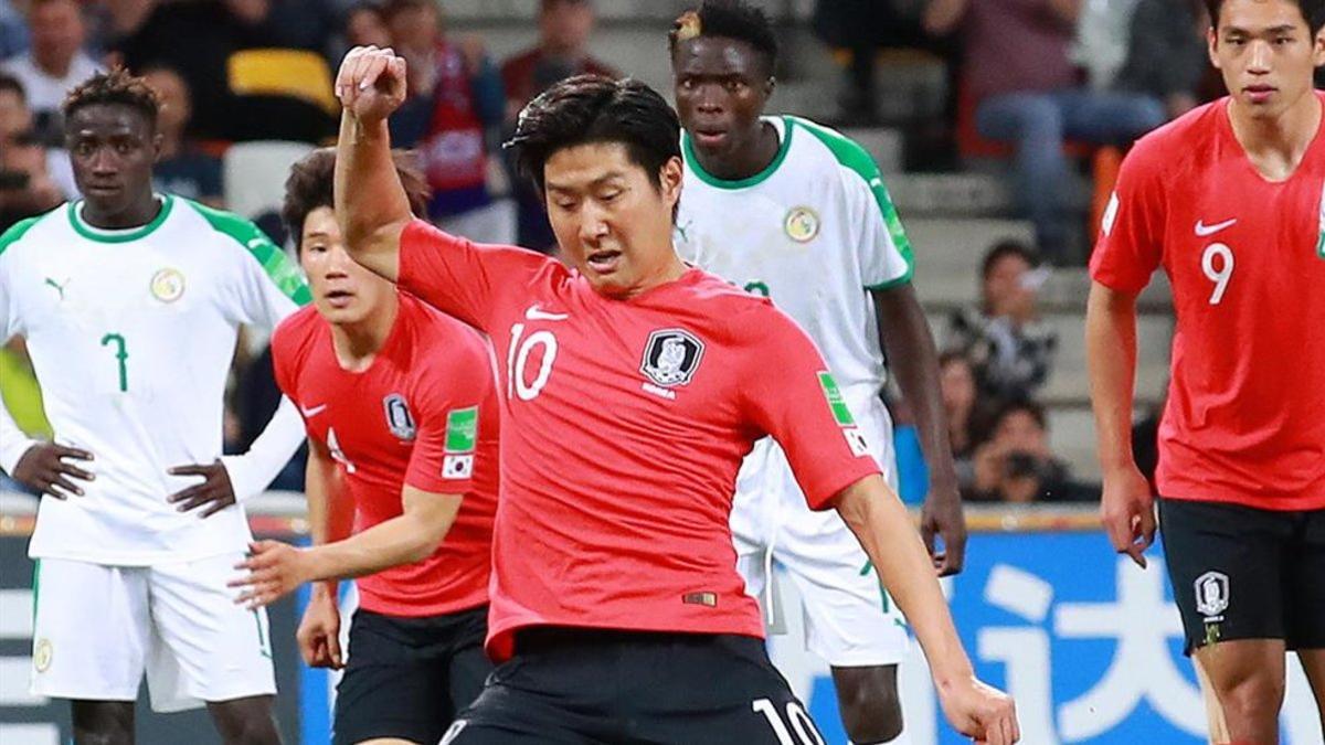 Kang in Lee, con la camiseta de la selección surcoreana