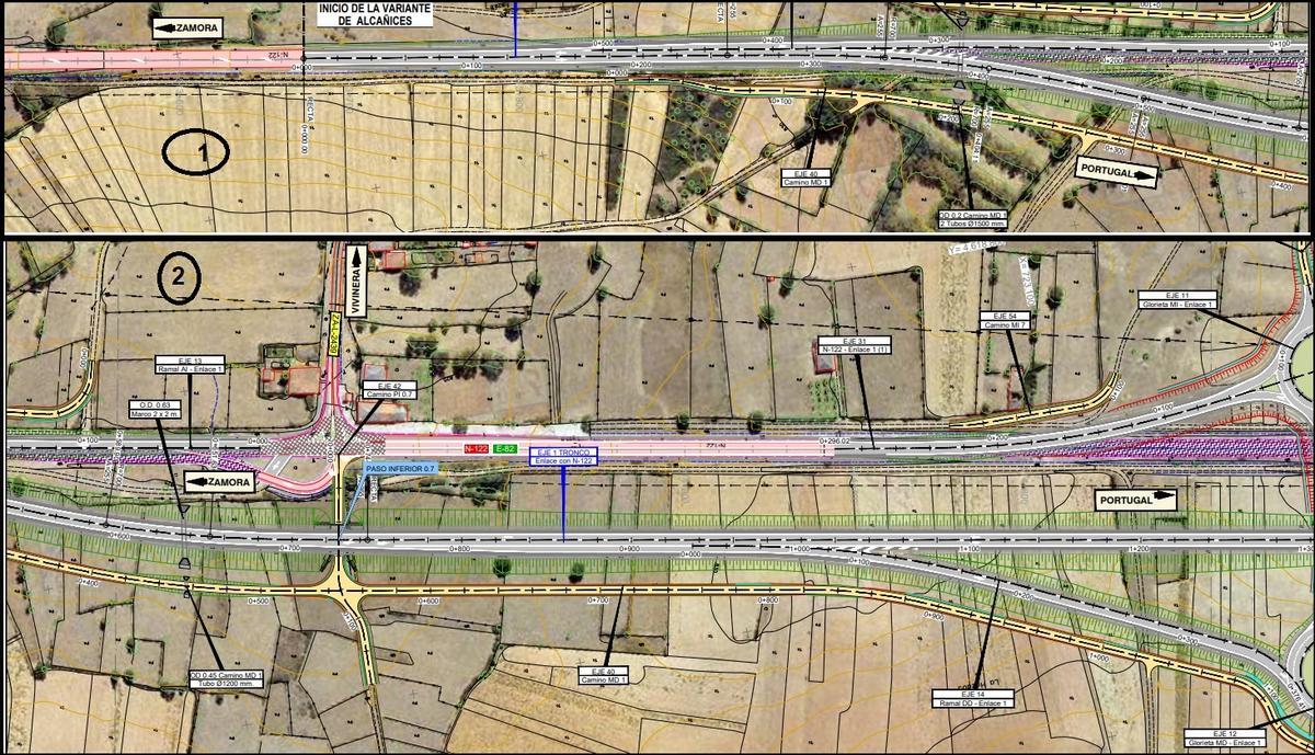 Inicio de la circunvalación según se viene de Zamora y primer tramo