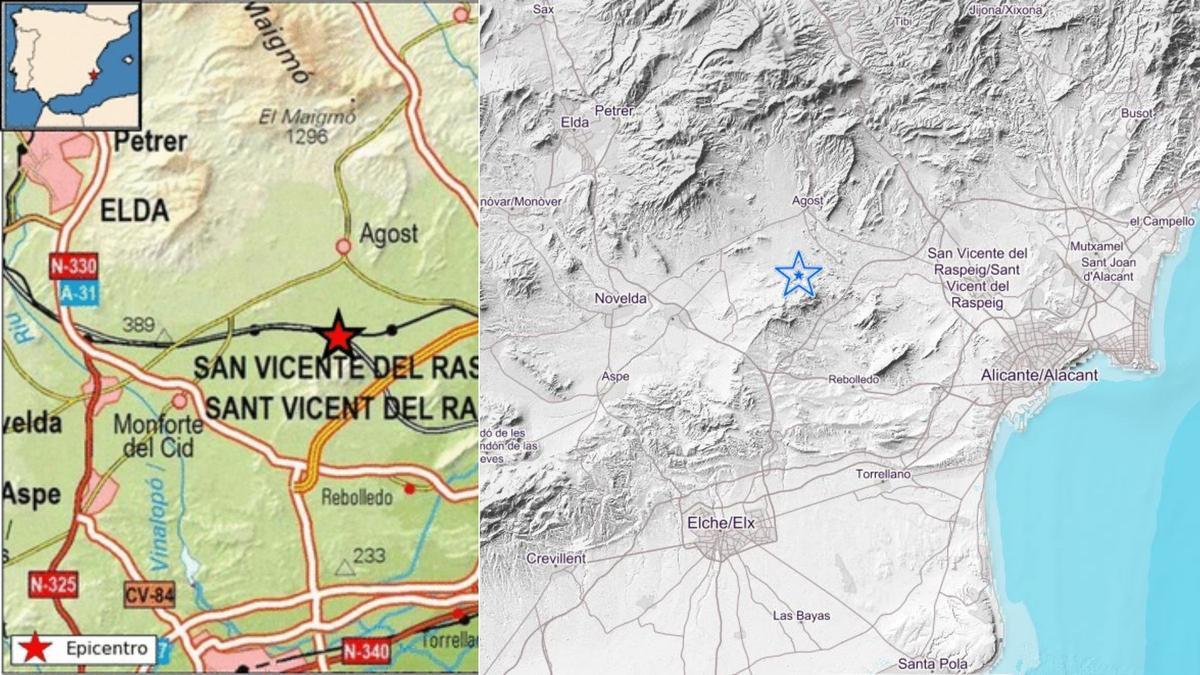 Epicentro del terremoto en Agost registrado esta madrugada
