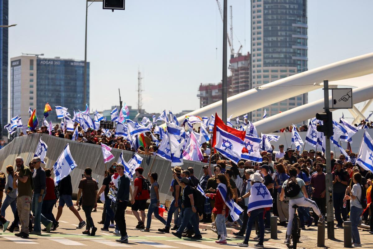 Protestas en Tel Aviv por la polémica reforma judicial del Gobierno de Netanyahu