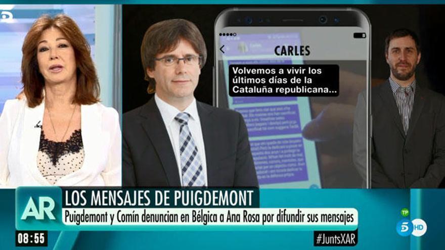 Ana Rosa responde a Puigdemont al inicio de su programa.