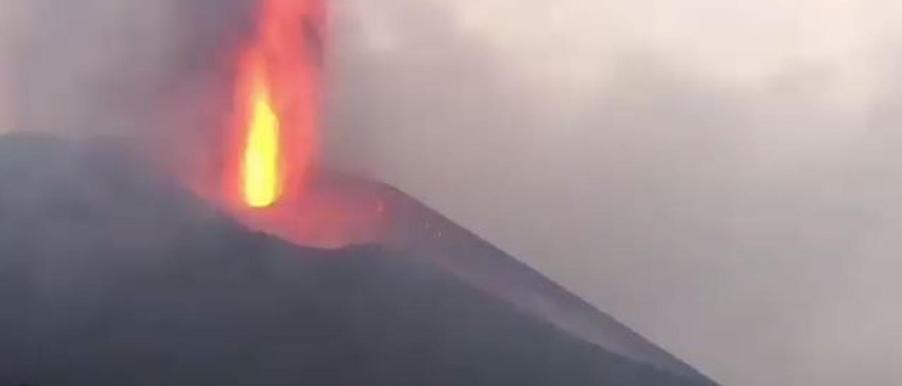 El volcán de La Palma desde Tacande