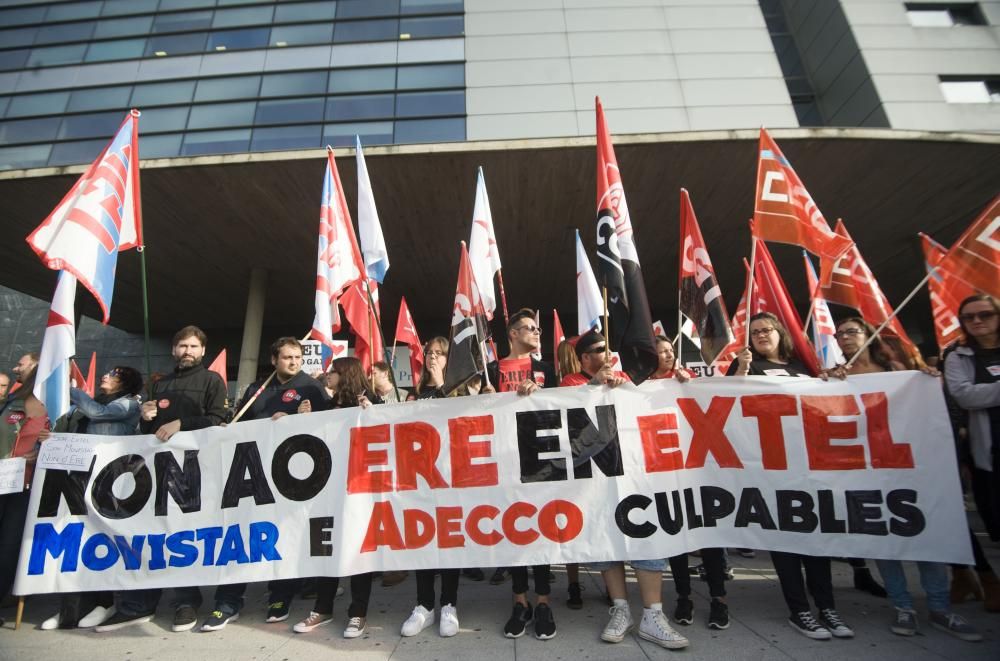 Paros en Extel A Coruña contra el ERE para 205 empleados