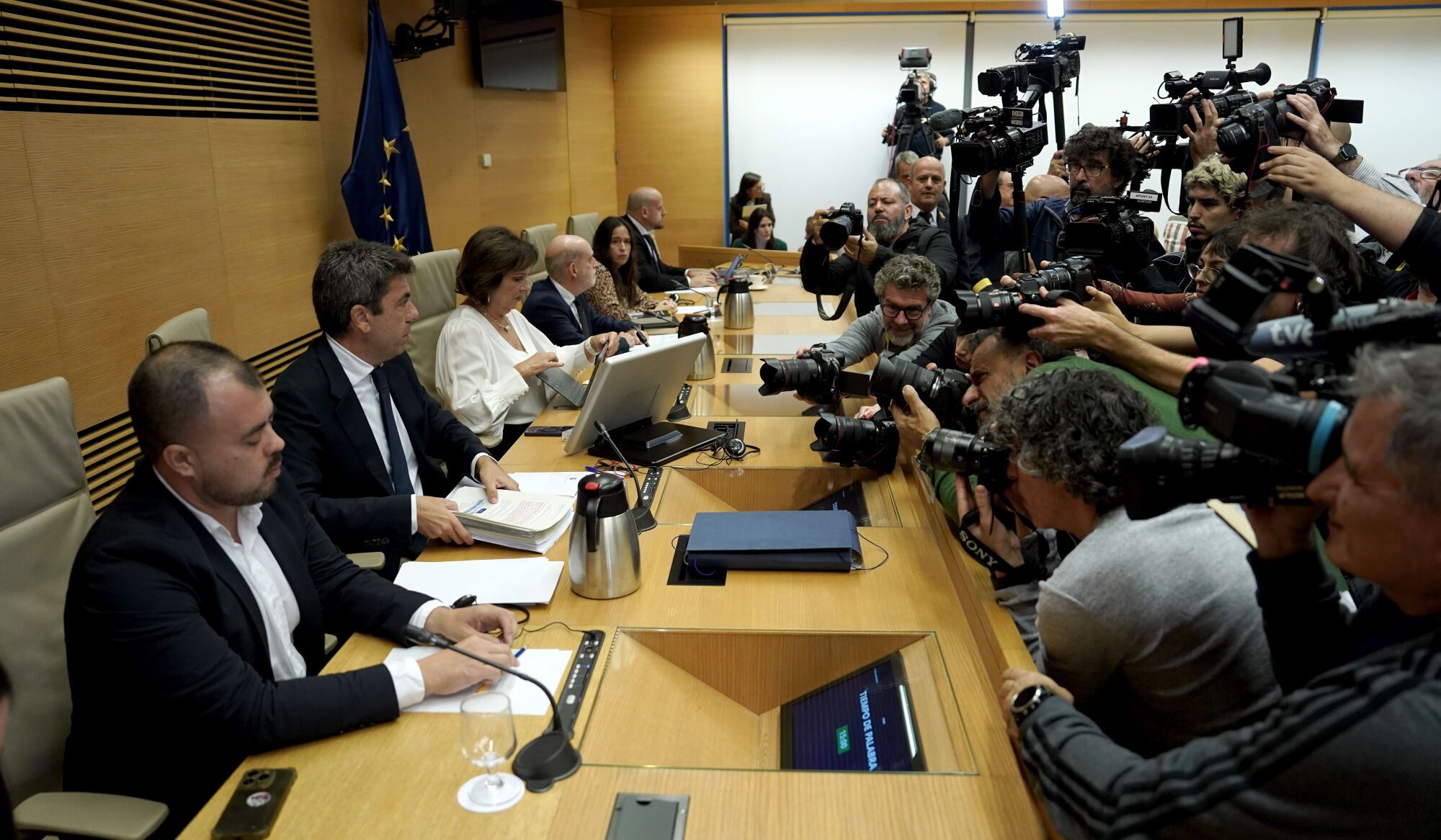 El 'president' en funciones de la Generalitat Valenciana, Carlos Mazón, durante su comparecencia en la comisión de investigación de la dana en el Congreso