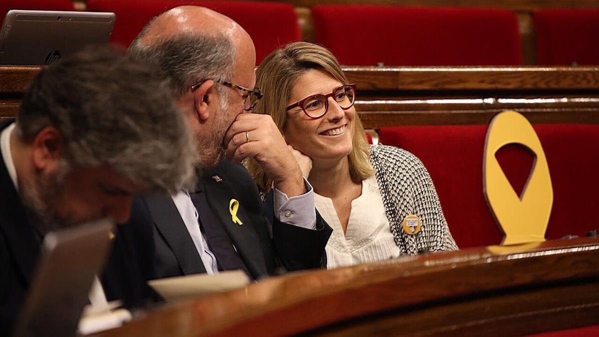 Elsa Artadi durante la sesión de hoy en el Parlament.