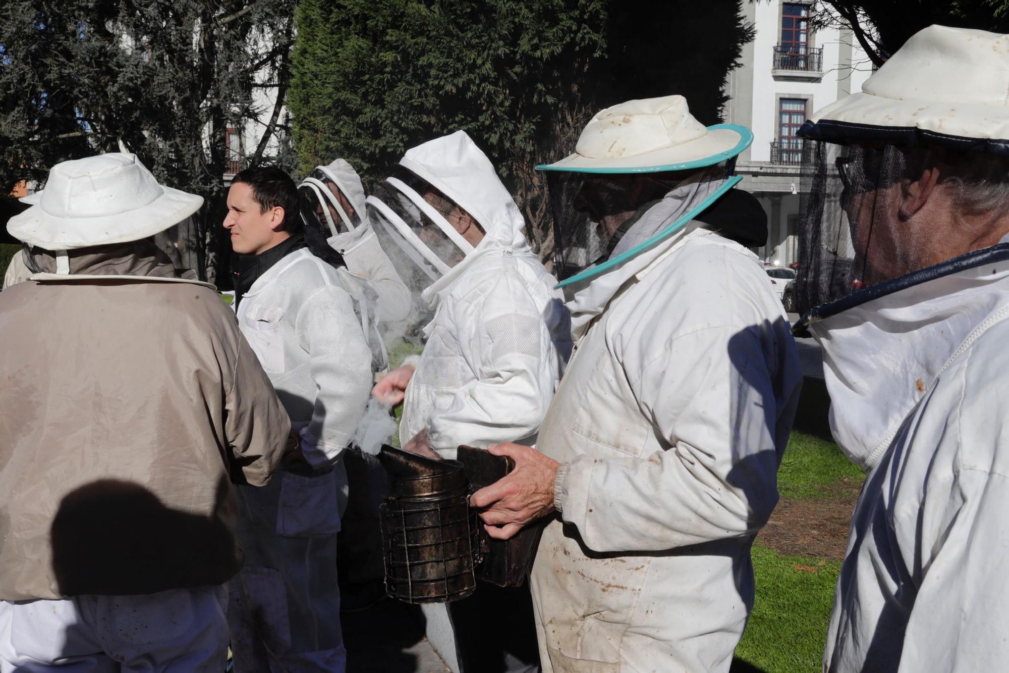 EN IMÁGENES: Así fue la protesta de apicultores en Oviedo