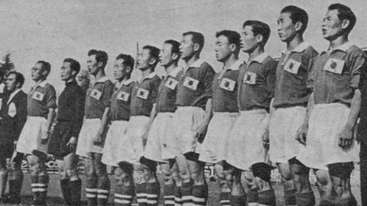 El combinado de Corea del Sur, en el Mundial de Suiza 1954