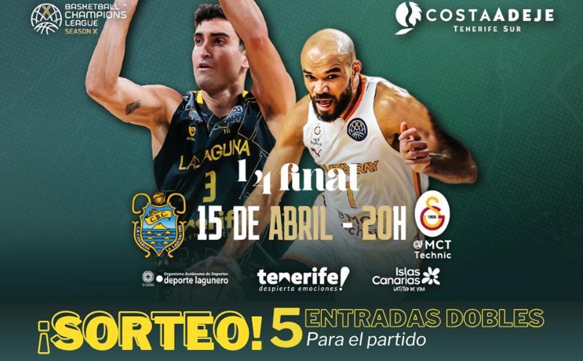 El partido definitivo de 1/4 final de la Basketball Champions League entre el La Laguna Tenerife y el Galatasaray será el 15/04