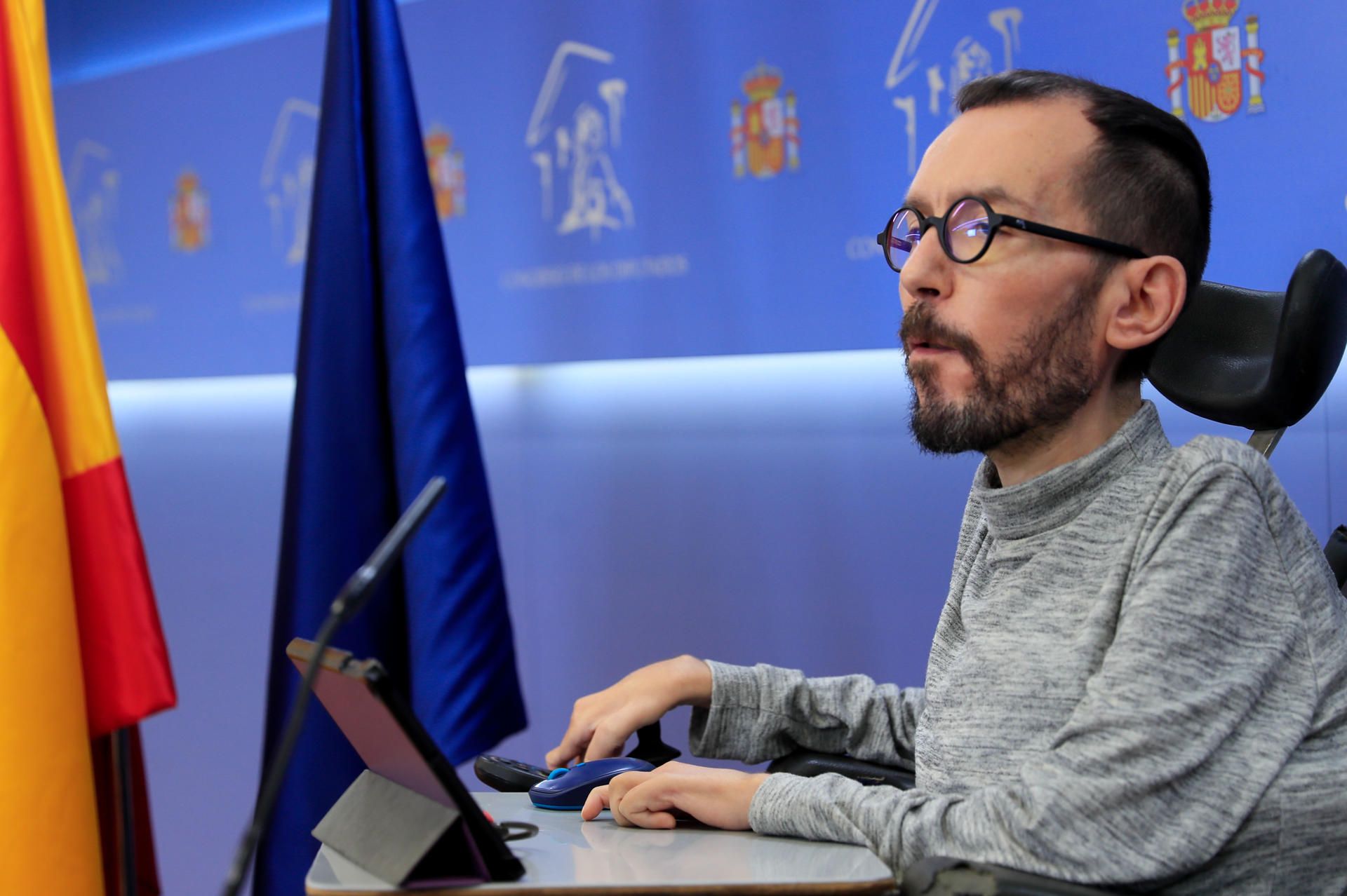 Rueda de prensa de Pablo Echenique tras la reunión de la Junta de Portavoces en el Congreso