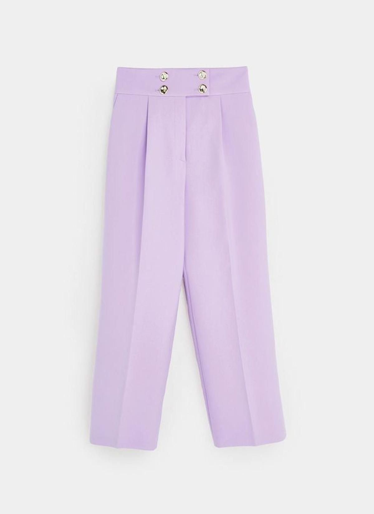 Pantalón culotte lila de Uterqüe