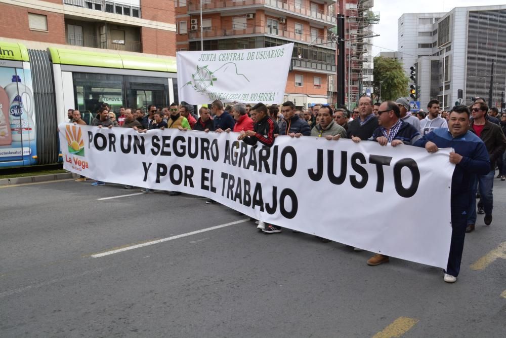 Manifestación en Murcia de los agricultores