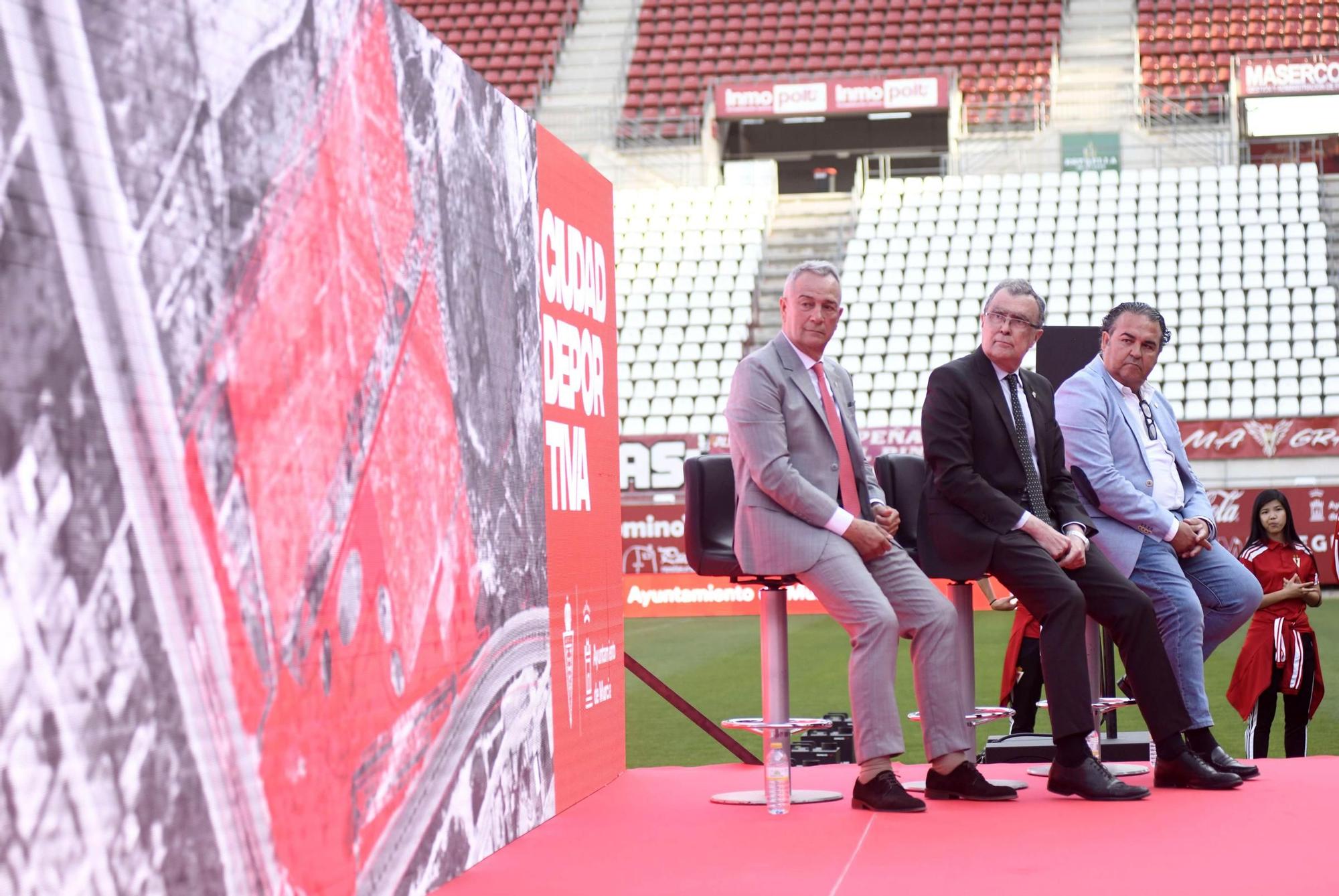 La presentación de la Ciudad Deportiva del Real Murcia, en imágenes