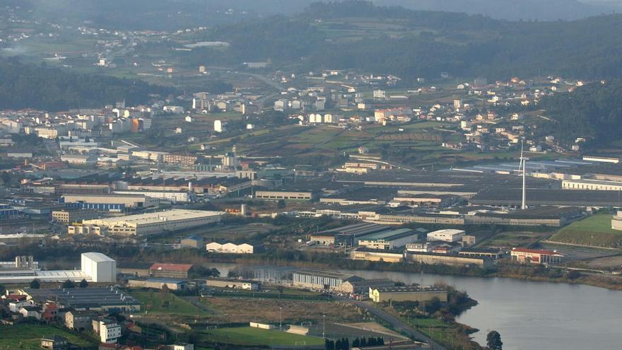 Vista aérea del polígono de Sabón, una de las zonas con más industrias en Arteixo.