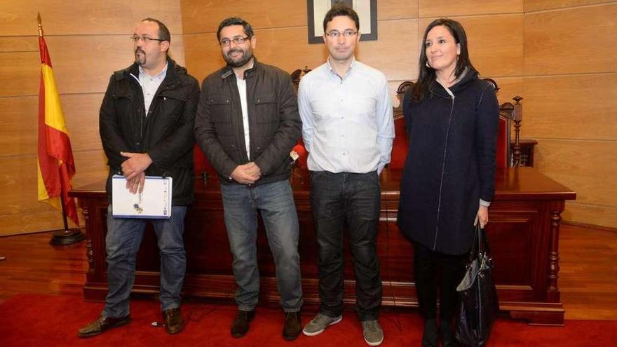 De izquierda a derecha, Juan Atanes, Ramón Guinarte, José Ramón Abal y Rocío Acha, ayer. // Noé Parga