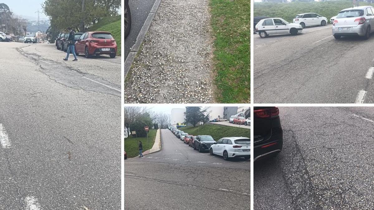 Estado de la calzada y de la acera utilizadas por los pacientes que estacionan en la zona de la Baixada Castelo para acceder al Hospital Meixoeiro.