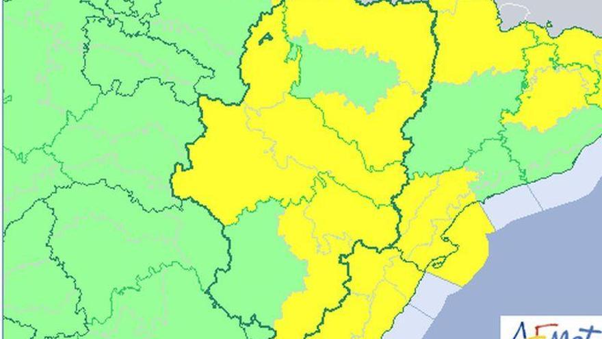 La mayor parte de Aragón en alerta amarilla por viento y nieve en el Pirineo