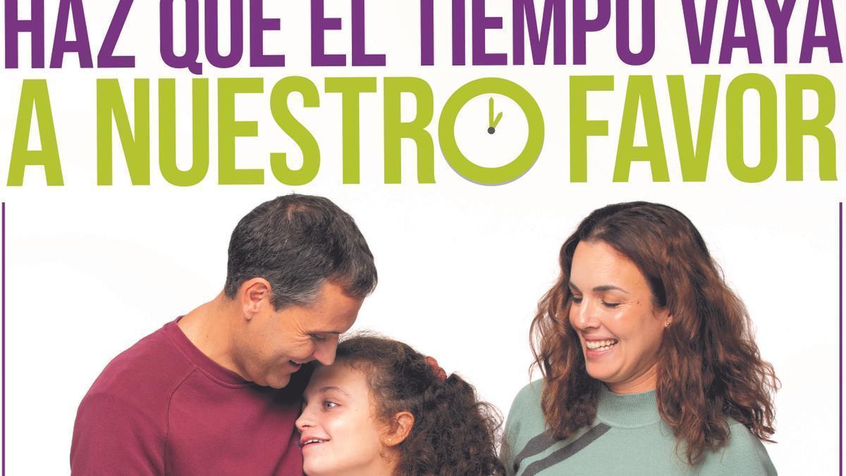 Imagen del cartel de Feder, con la pequeña Celia y su madre Amanda, para revindicar que se mejoren los tiempos de diagnóstico en enfermedades raras.