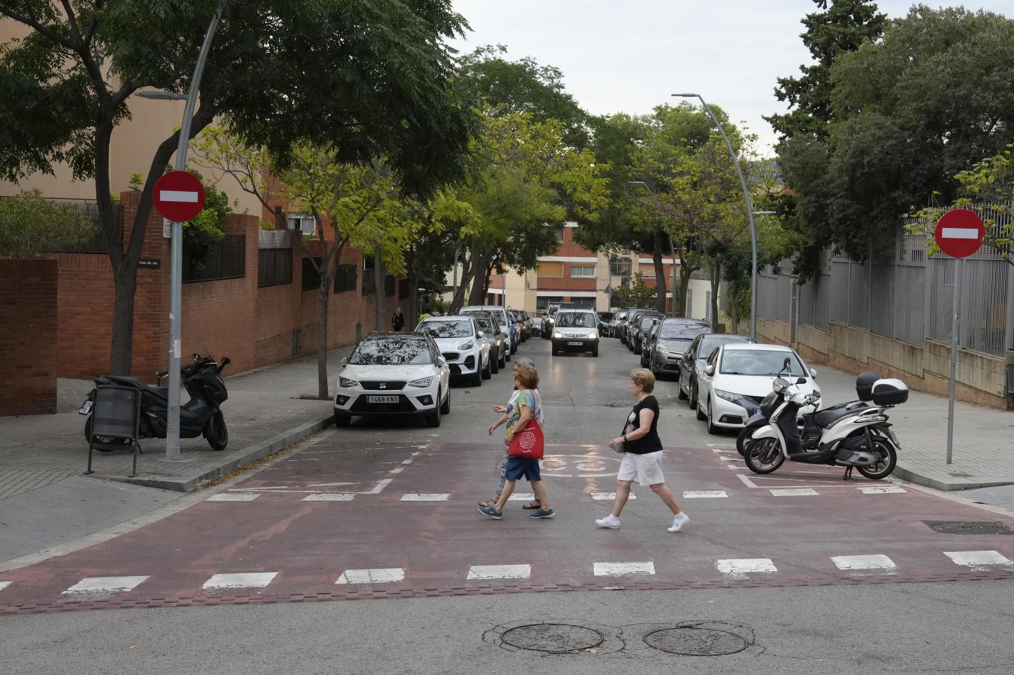 Imagen de la supermanza de Horta, en Barcelona. En la foto, la calle Eduard Toda a la altura del Passeig Valldaura.