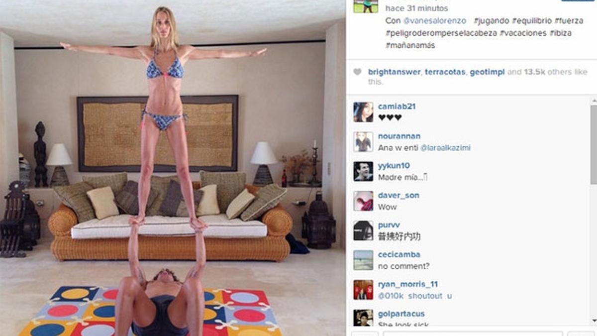 Puyol hace equilibrismo con Vanesa Lorenzo