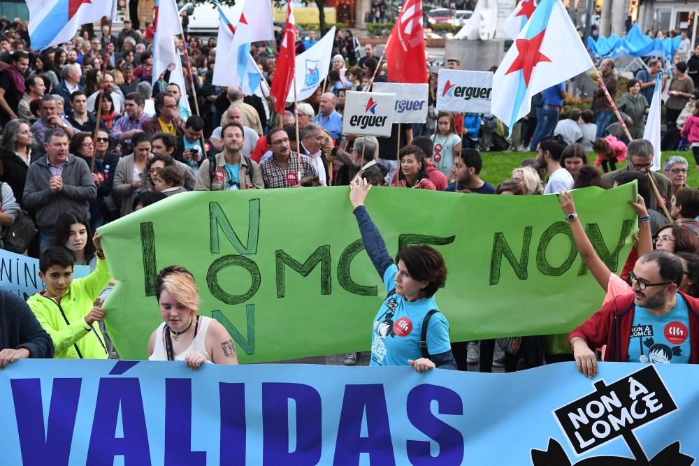 Protestas en A Coruña contra Lomce y reválidas