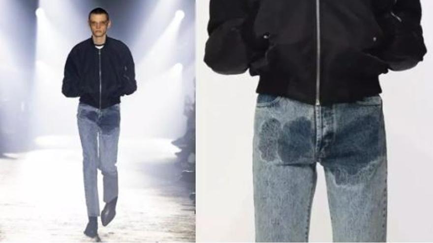 Uns texans tacats de pipí: el disseny que han esgotat els (amants?) de la moda