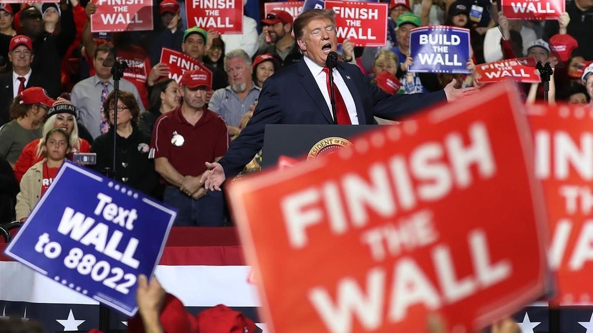 Trump, durante su mitin en El Paso (Texas).