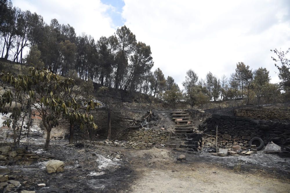 Els habitatges destruïts per les flames