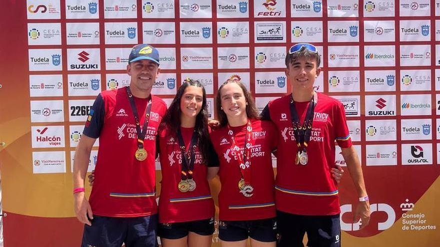 Cuatro triatletas del club de Ontinyent se proclaman campeones de España con la Selecció Valenciana